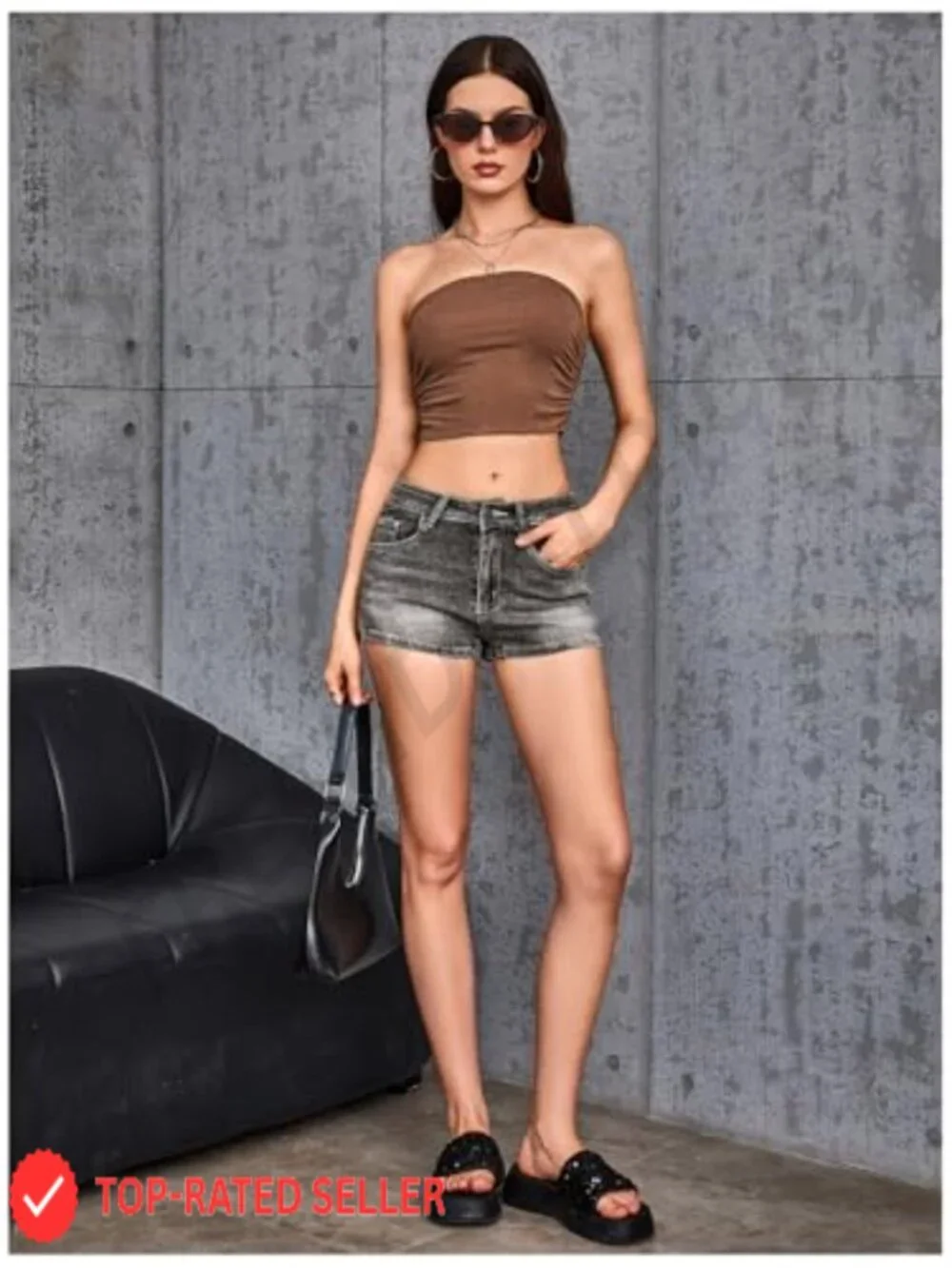 Y2K Grunge Punk Rhinestone Cross Embroidered Denim Shorts for Women